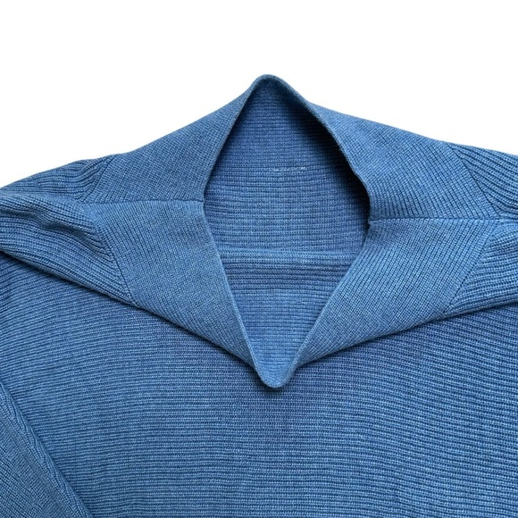 Lululemon Women’s XL Blue Boxy Cotton-Blend Mock Neck Knit Pullover Sweater - Picture 5 of 10